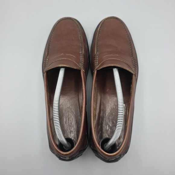 Tods Penny Loafer Mens 9 UK 10.5 US Brown Leather Moc Toe Slip On Comfort Preppy - Picture 6 of 10